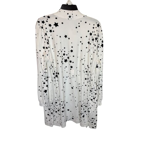 Mason Gray Quinn Cloud Jersey Banded Short Robe in White Stars NWT - Size L - Picture 6 of 7